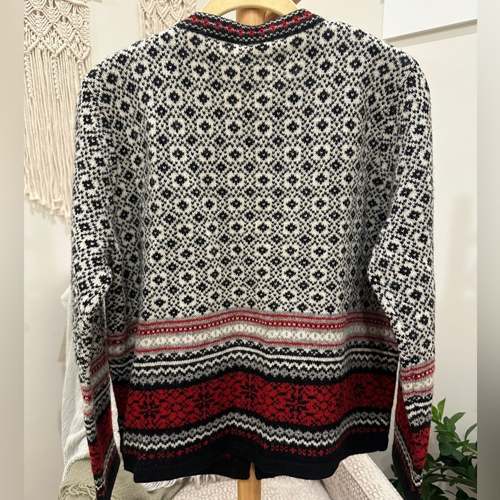 Skyr Nordic Fair Isle Wool Cardigan Metal Clasp Scandinavian Sweater L - Picture 5 of 5